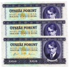 500 Forint Bankjegy 1990 aUNC-UNC sorszámkövető 3 db