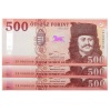 500 Forint Bankjegy 2018 EB UNC alacsony sorszámkövető 3db