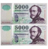 5000 Forint Bankjegy 2010 BB UNC sorszámkövető pár