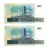 Brazilia 100 Cruzados Bankjegy 1987 P211b sorszámkövető pár