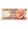 Törökország 20 Lira Bankjegy 1974 P187a F sorozat