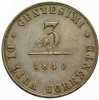 1848 Szabadságharc Velence 3 Centesimi